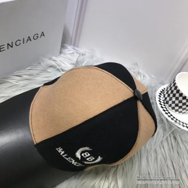 BALENCIAGA巴黎世家 秋冬新品 原版最新款皮帽簷鴨舌帽 海軍女裝帽 LLWJ6996